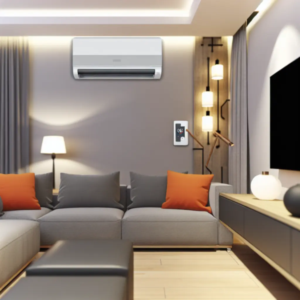 Comfortable climate-controlled living room interior