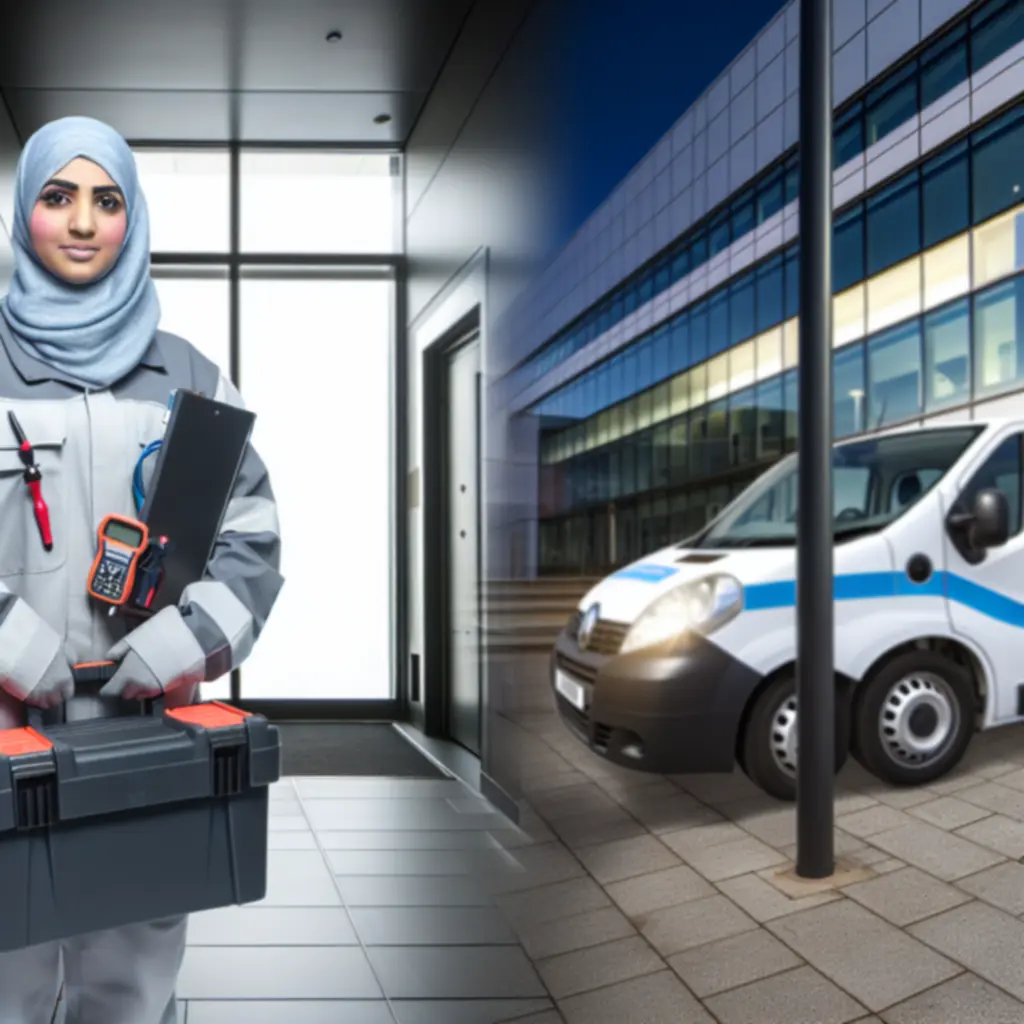 Professional heating engineer arriving on-site for an emergency repair