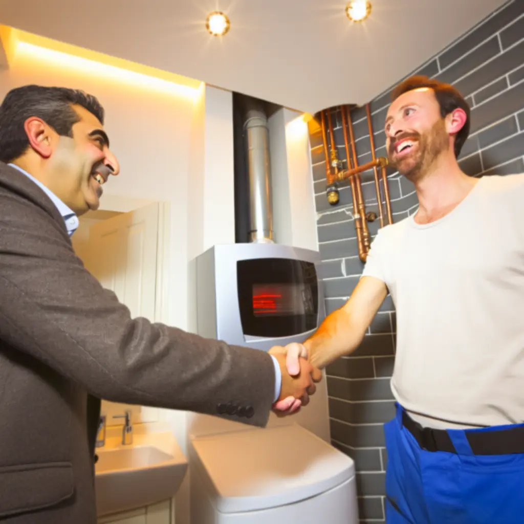 Relieved customer after successful emergency plumbing repair