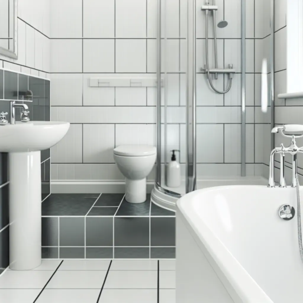 Newly fitted bathroom suite with modern fittings
