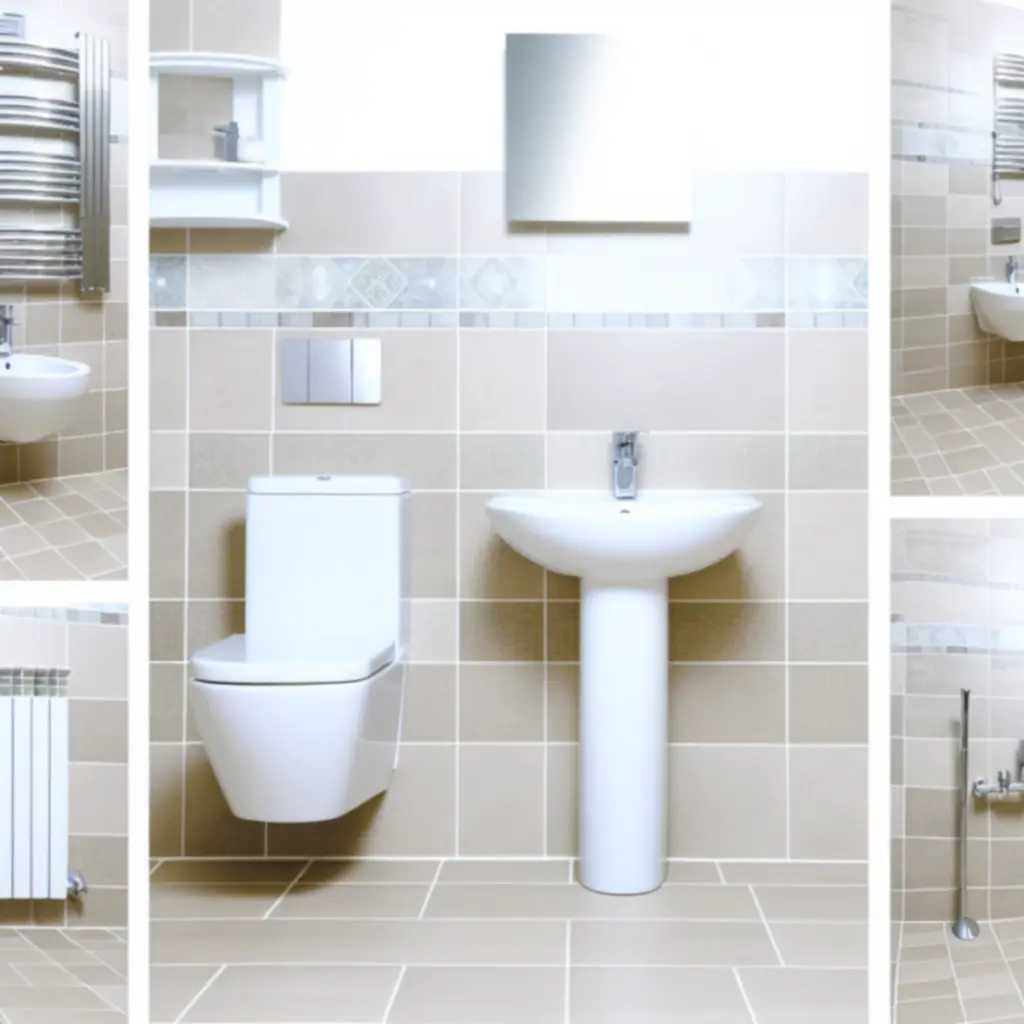 Newly fitted bathroom suite with modern plumbing fixtures